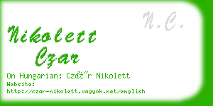 nikolett czar business card